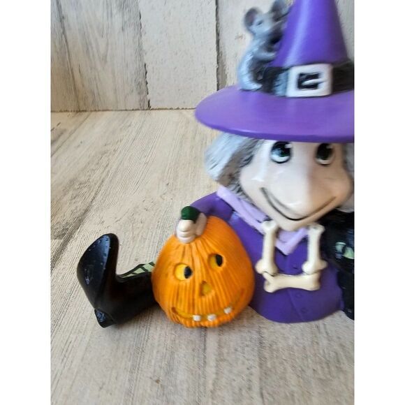 Ceramic vintage witch cat Halloween decor pumpkin - Picture 3 of 7